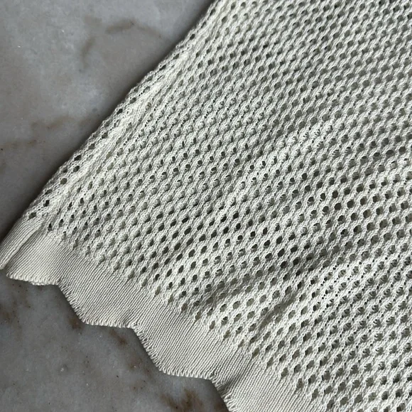 Revolve One Grey Day crocheted mesh short sleeve sweater - Picture 4 of 10